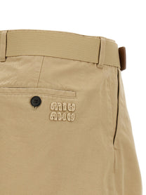 Miu Miu Belt Skirt Beige