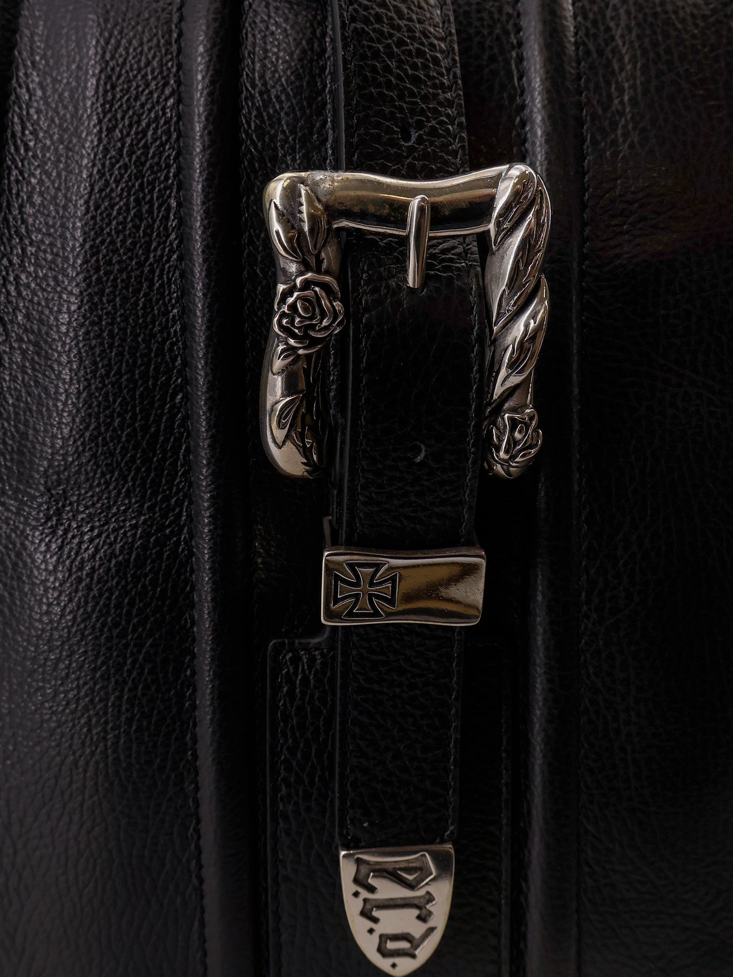 Enfants Riches Deprimes Men's Belt Strap Weekender Leather Travel Bag Black