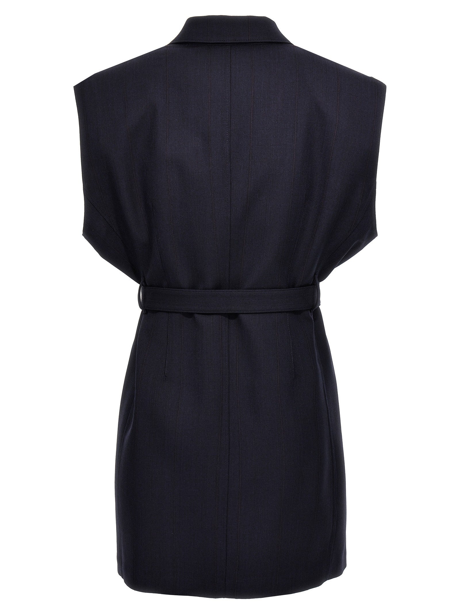 PRADA Belt Wool Vest Blue
