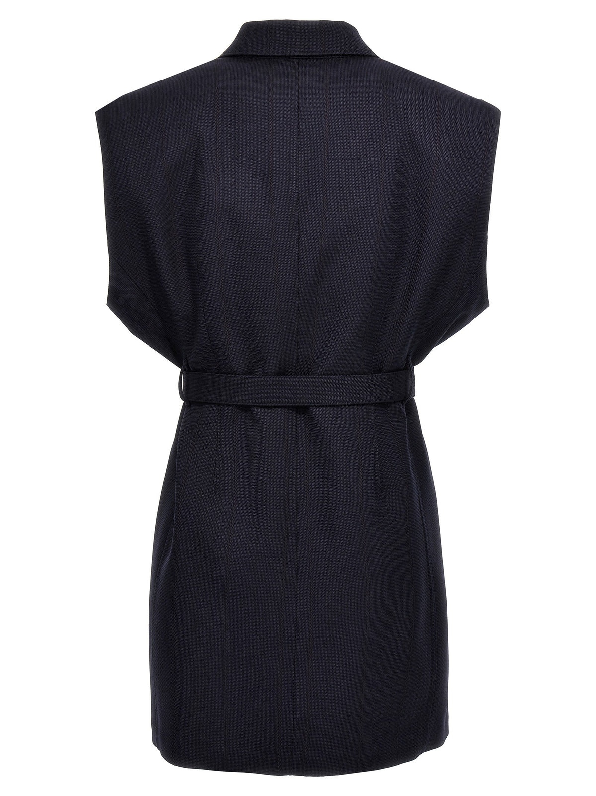 PRADA Belt Wool Vest Blue, view 2