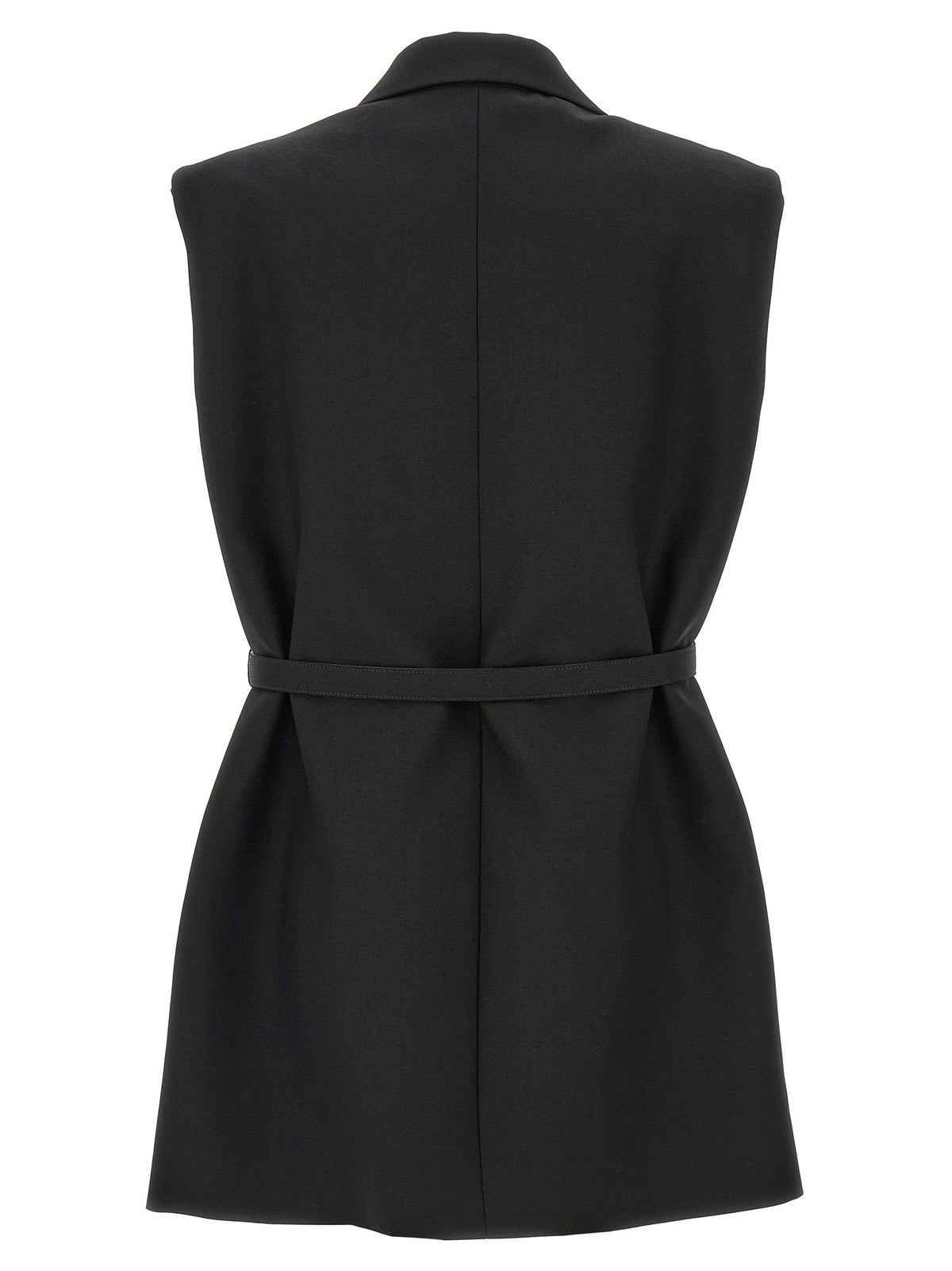 Jil Sander Belt Wool Vest Black