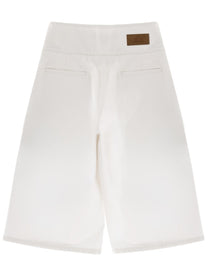 Ami Paris Women's Belted Bermuda Shorts White