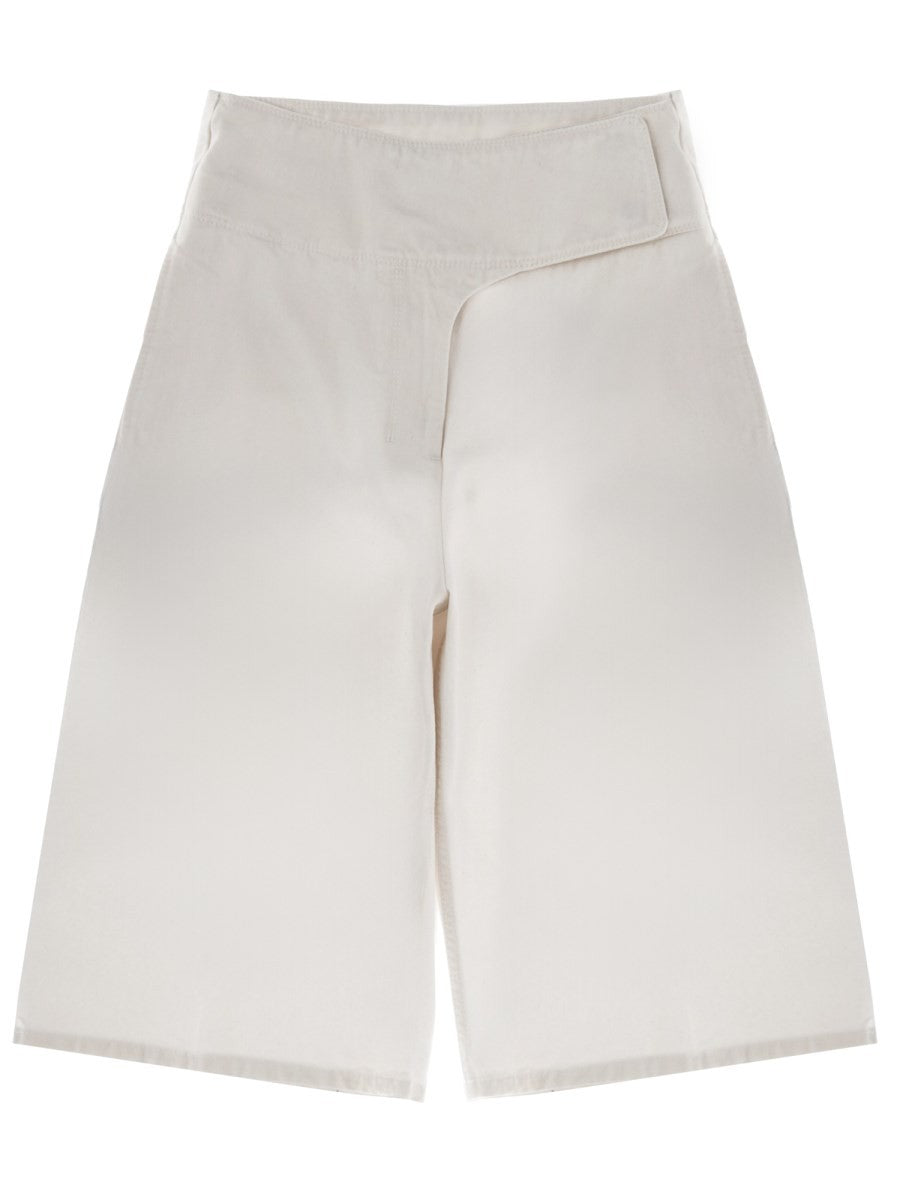 Ami Paris Women's Belted Bermuda Shorts White