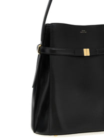 Toteme Women's Belted Leather Bucket Bag Black