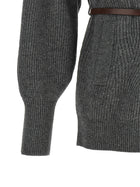 Brunello Cucinelli Belted Cardigan Grey, view 4