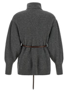 Brunello Cucinelli Belted Cardigan Grey, view 2