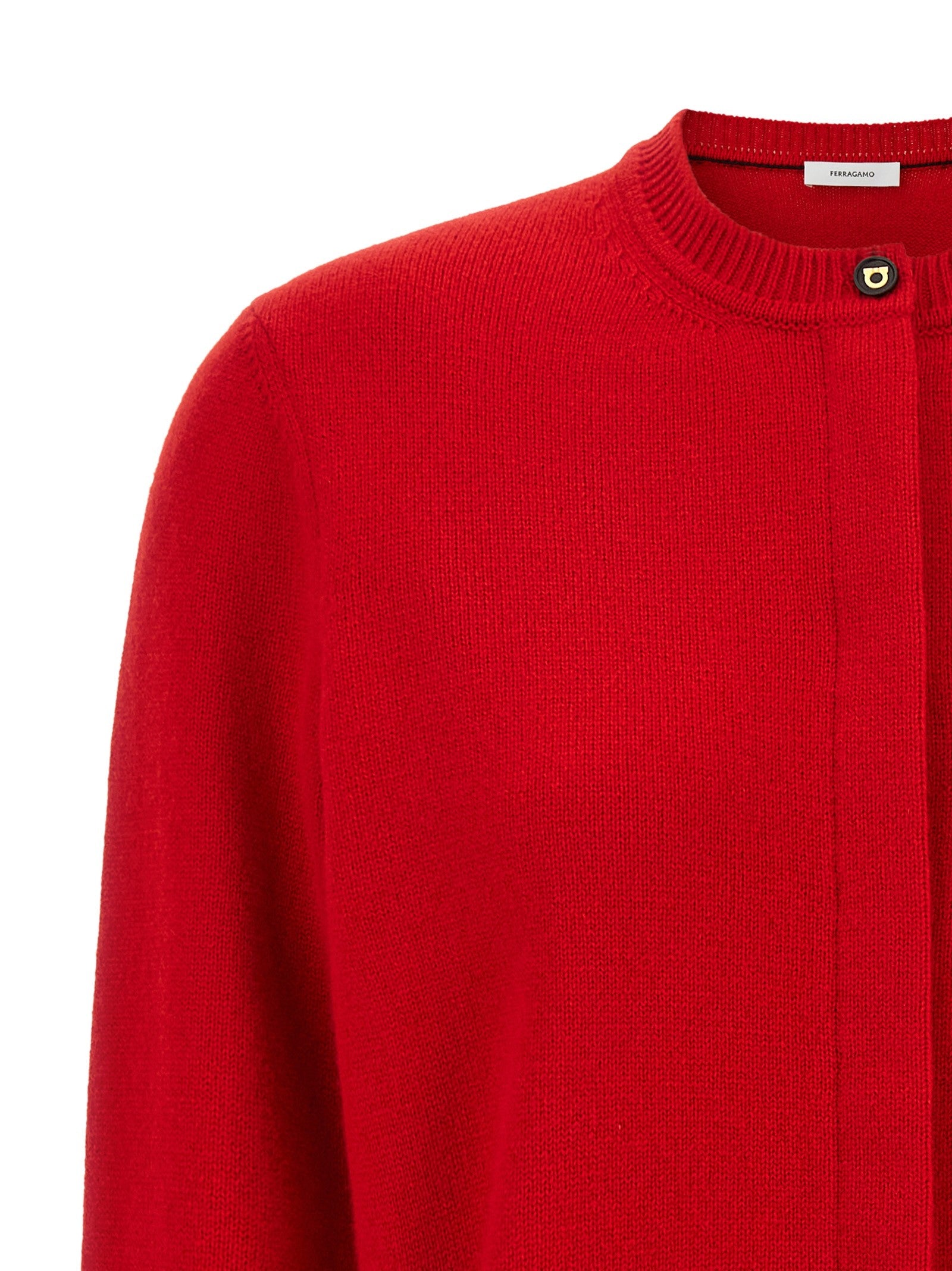 Ferragamo Belted Cardigan Red