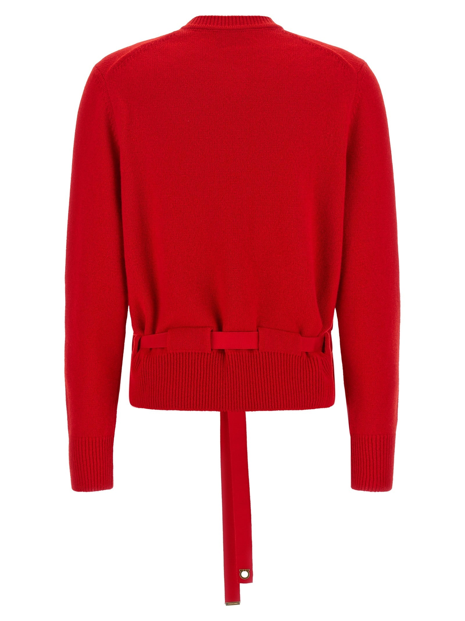 Ferragamo Belted Cardigan Red