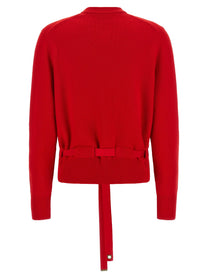 Ferragamo Belted Cardigan Red