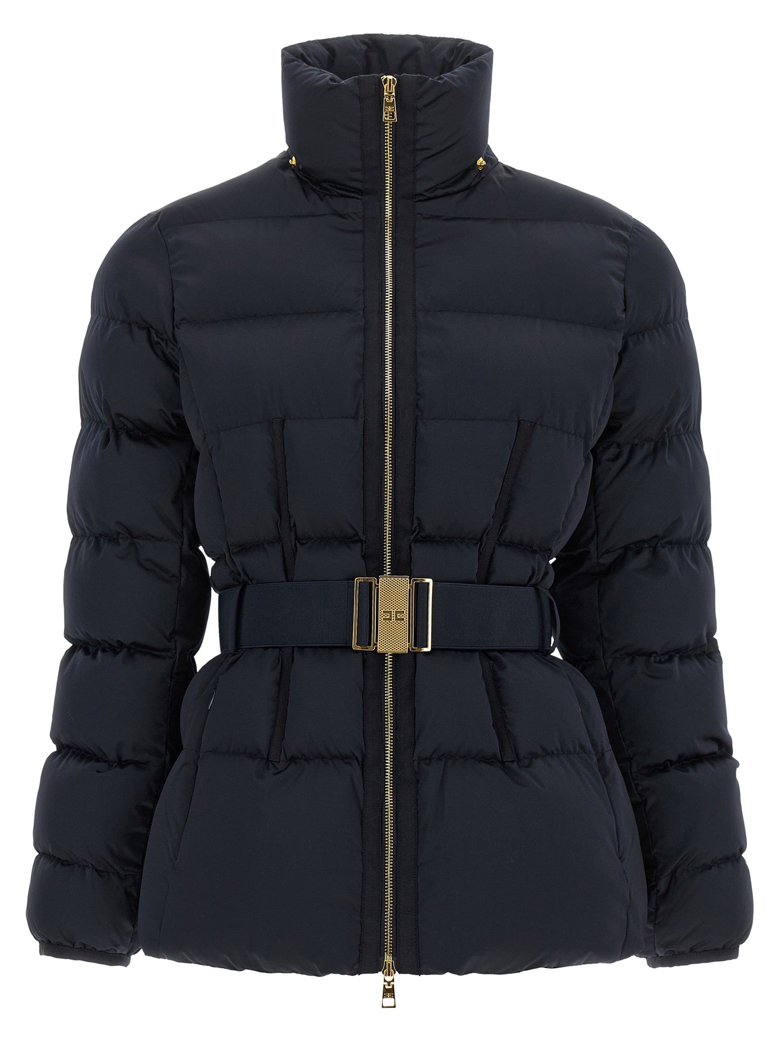 Elisabetta Franchi Belted Down Jacket Black