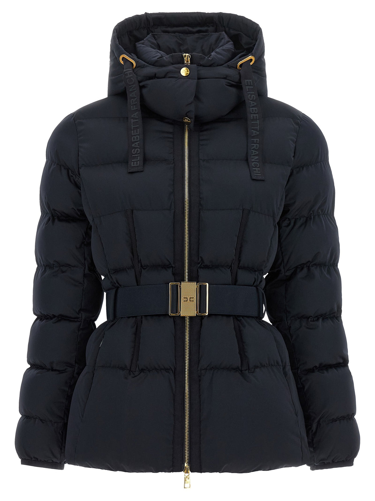 Elisabetta Franchi Belted Down Jacket Black