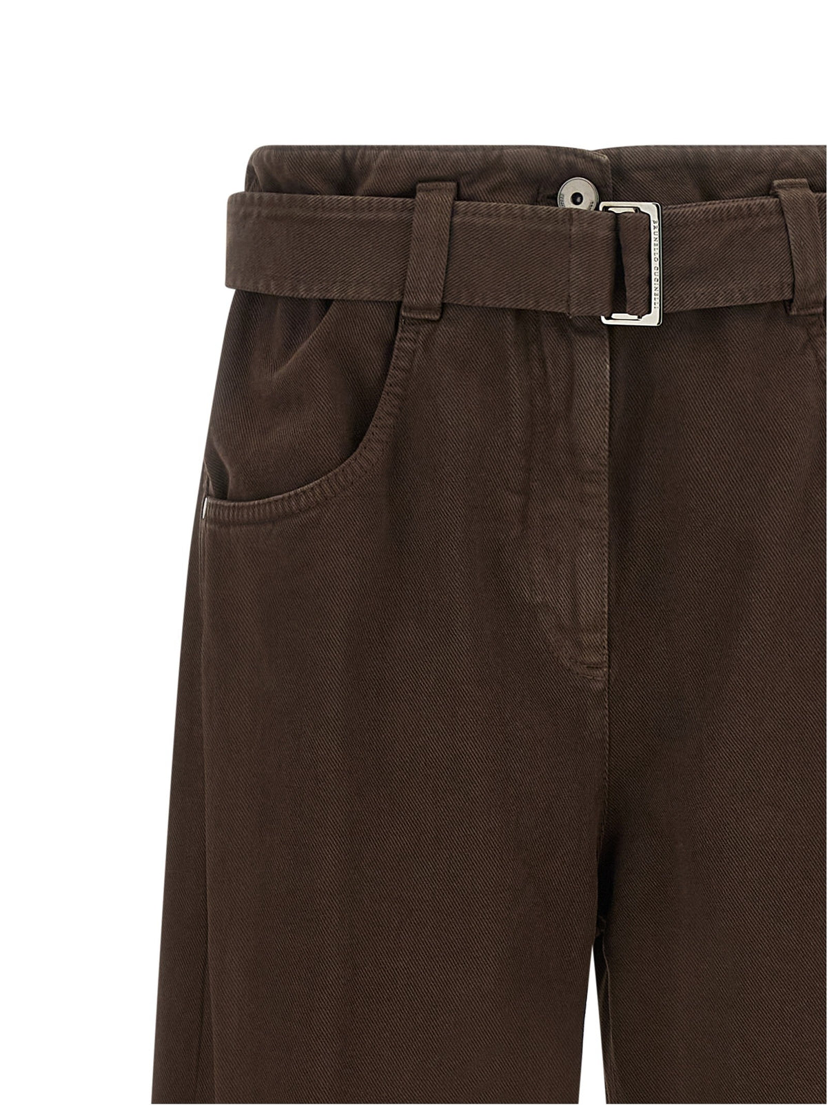 Brunello Cucinelli Belted Jeans Brown, view 3