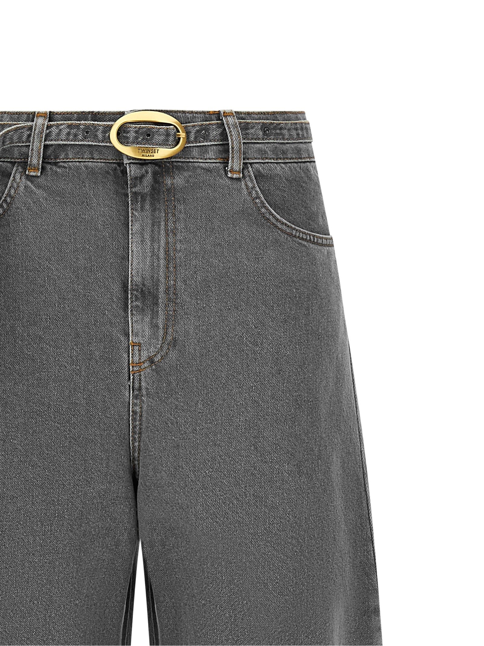 TWINSET Belted Jeans Grey