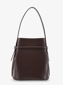 Toteme Women's Belted Leather Bucket Bag Brown