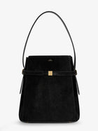 Toteme Women's Belted Suede Bucket Bag Black