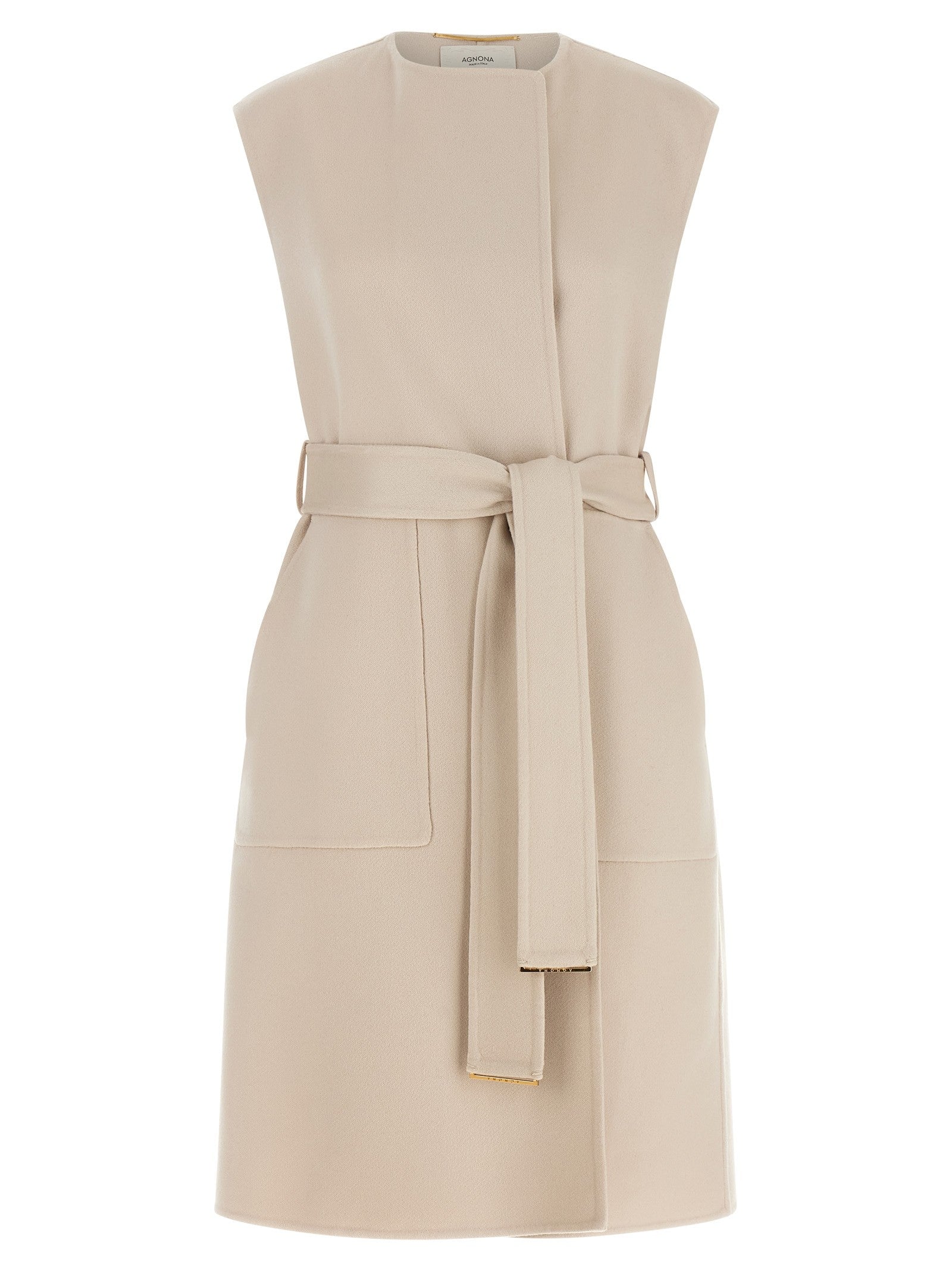 Agnona Belted Vest Beige