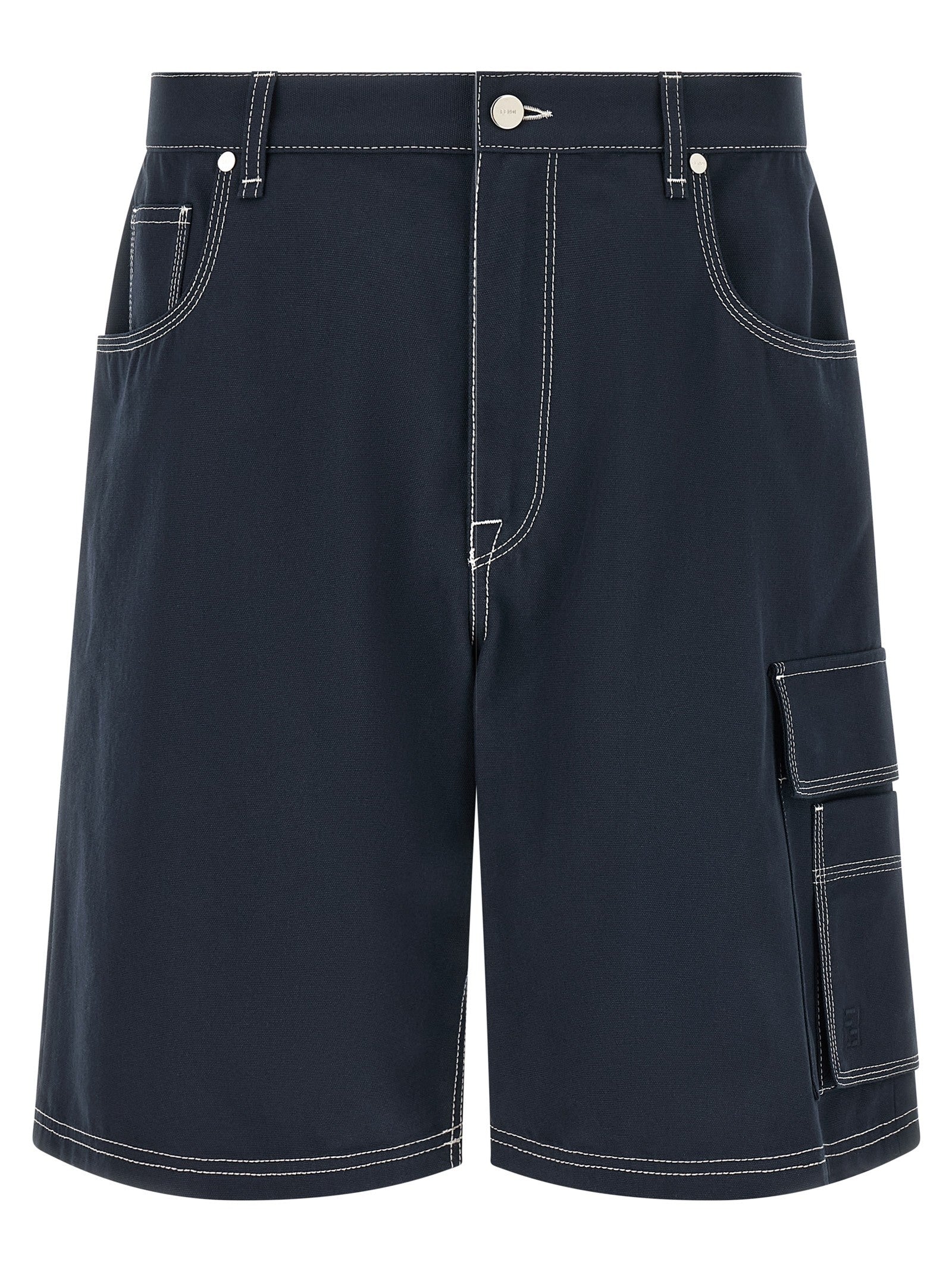 Fendi Bermuda Cargo Canvas Shorts Blue