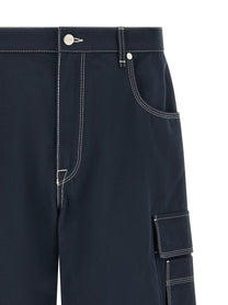 Fendi Bermuda Cargo Canvas Shorts Blue