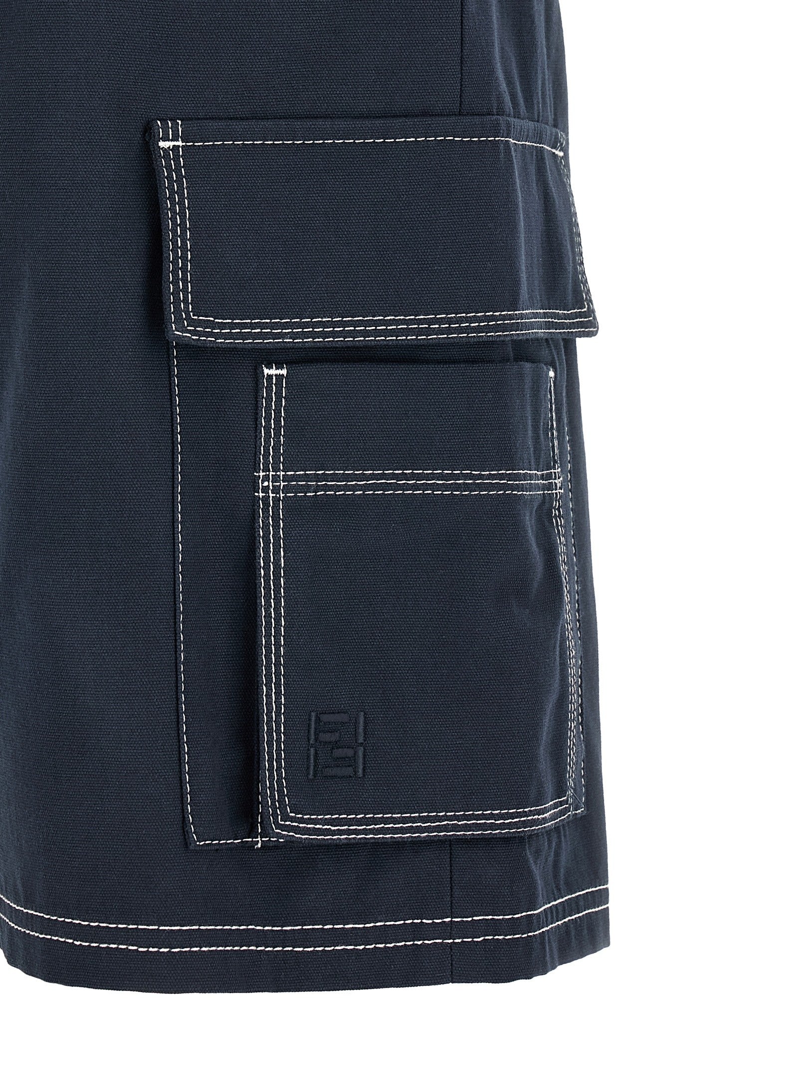 Fendi Bermuda Cargo Canvas Shorts Blue