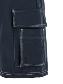 Fendi Bermuda Cargo Canvas Shorts Blue