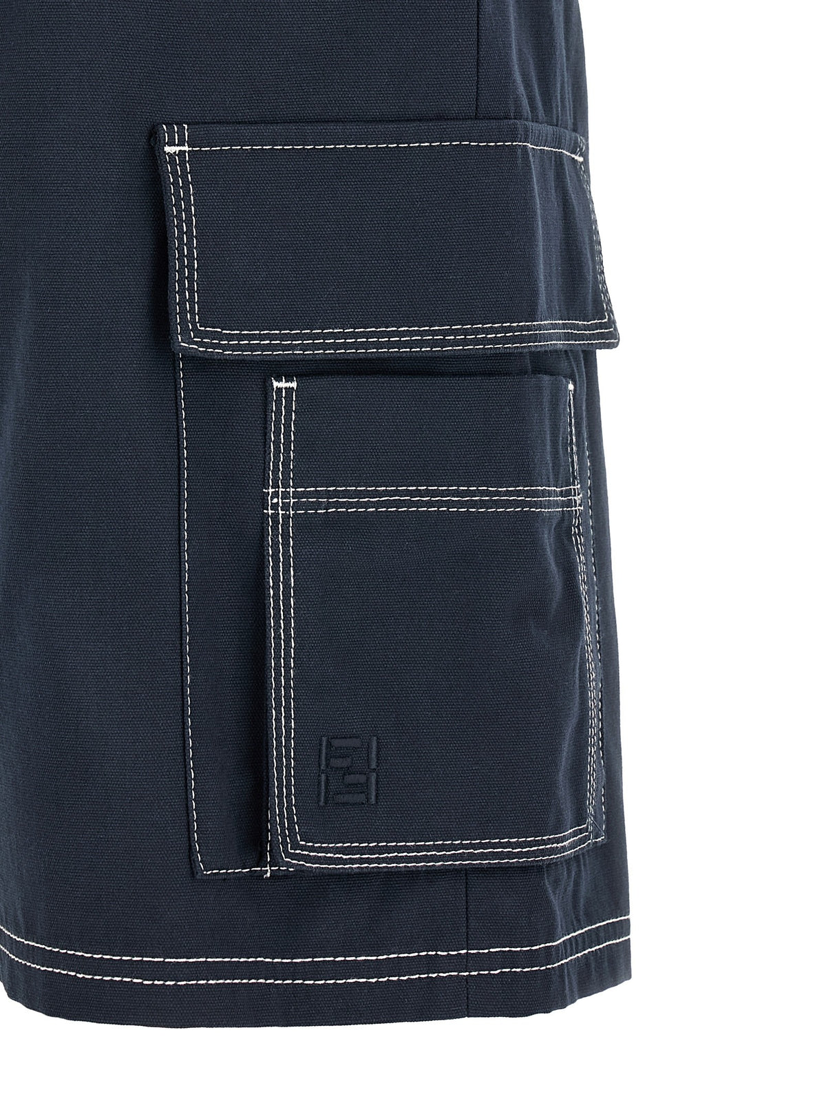 Fendi Bermuda Cargo Canvas Shorts Blue, view 5