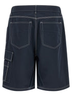 Fendi Bermuda Cargo Canvas Shorts Blue, view 2