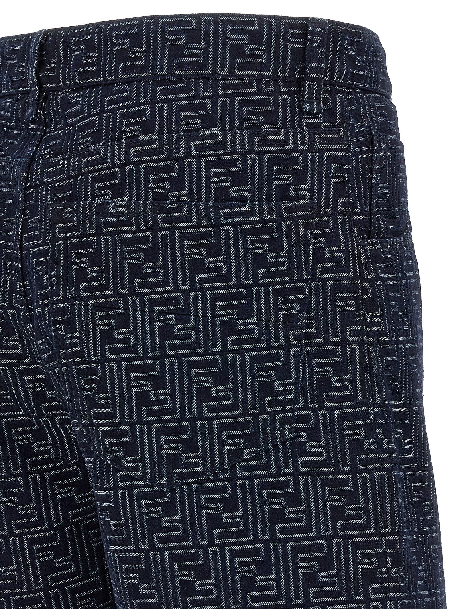 Fendi Bermuda Jeans Jacquard Blue