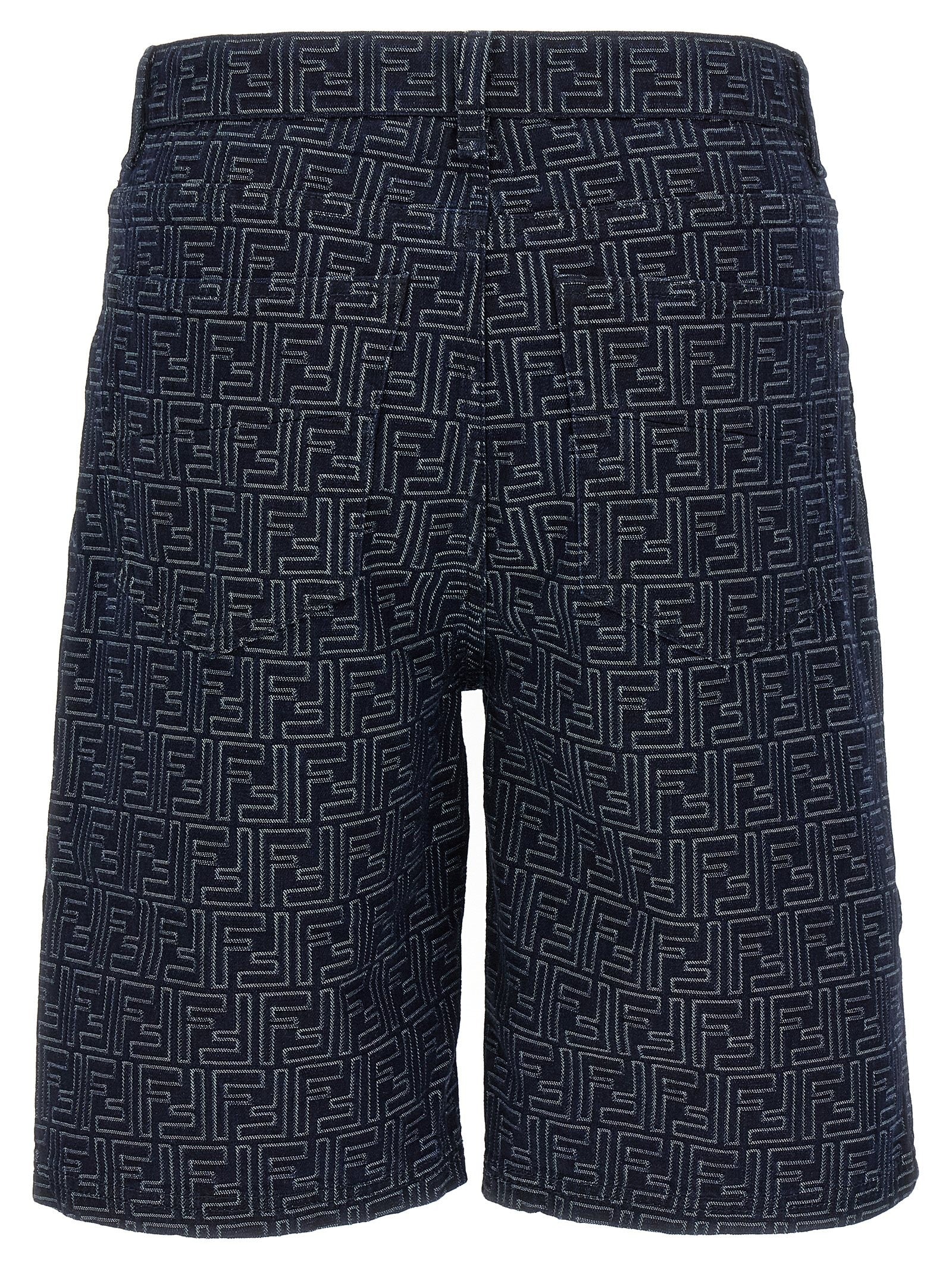 Fendi Bermuda Jeans Jacquard Blue