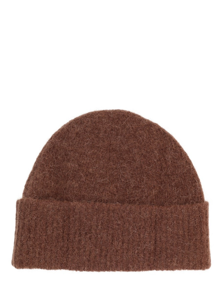 Ami Paris Unisex Beanie with Ami De Cœur Brown, view 2