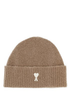 Ami Paris Unisex Beanie with Ami De Cœur Beige