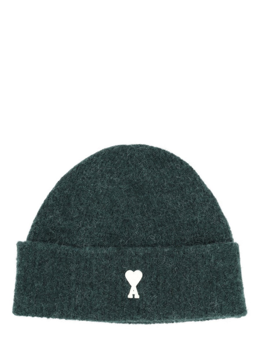 Ami Paris Unisex Beanie with Ami De Cœur Green