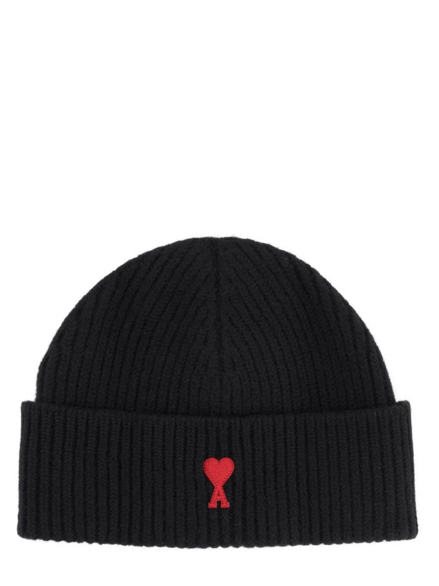 Ami Paris Unisex Beanie with Ami De Cœur Black