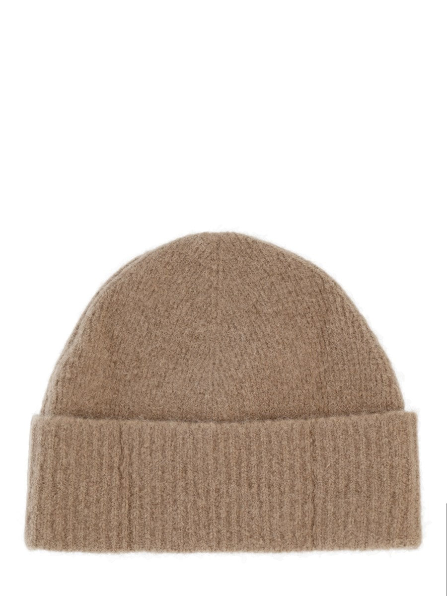 Ami Paris Unisex Beanie with Ami De Cœur Beige, view 2