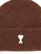 Ami Paris Unisex Beanie with Ami De Cœur Brown, view 3