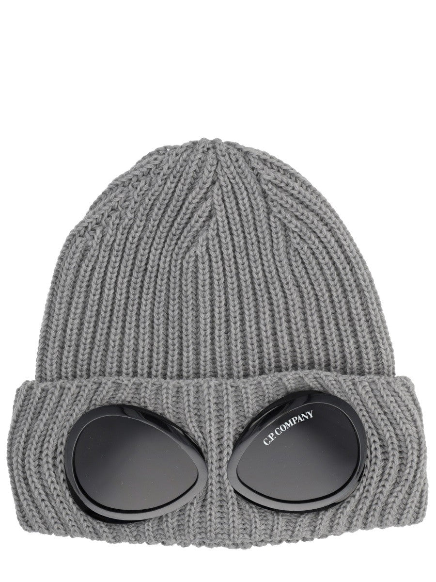 C.P. Company Men's Berretto Con Occhiale Grey