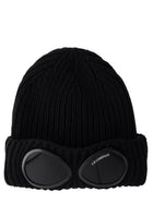C.P. Company Men's Beanie with Occhiale Black