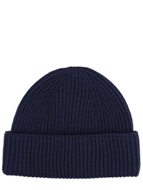 Maison Kitsuné Men's Beanie with Patch Volpe Blue