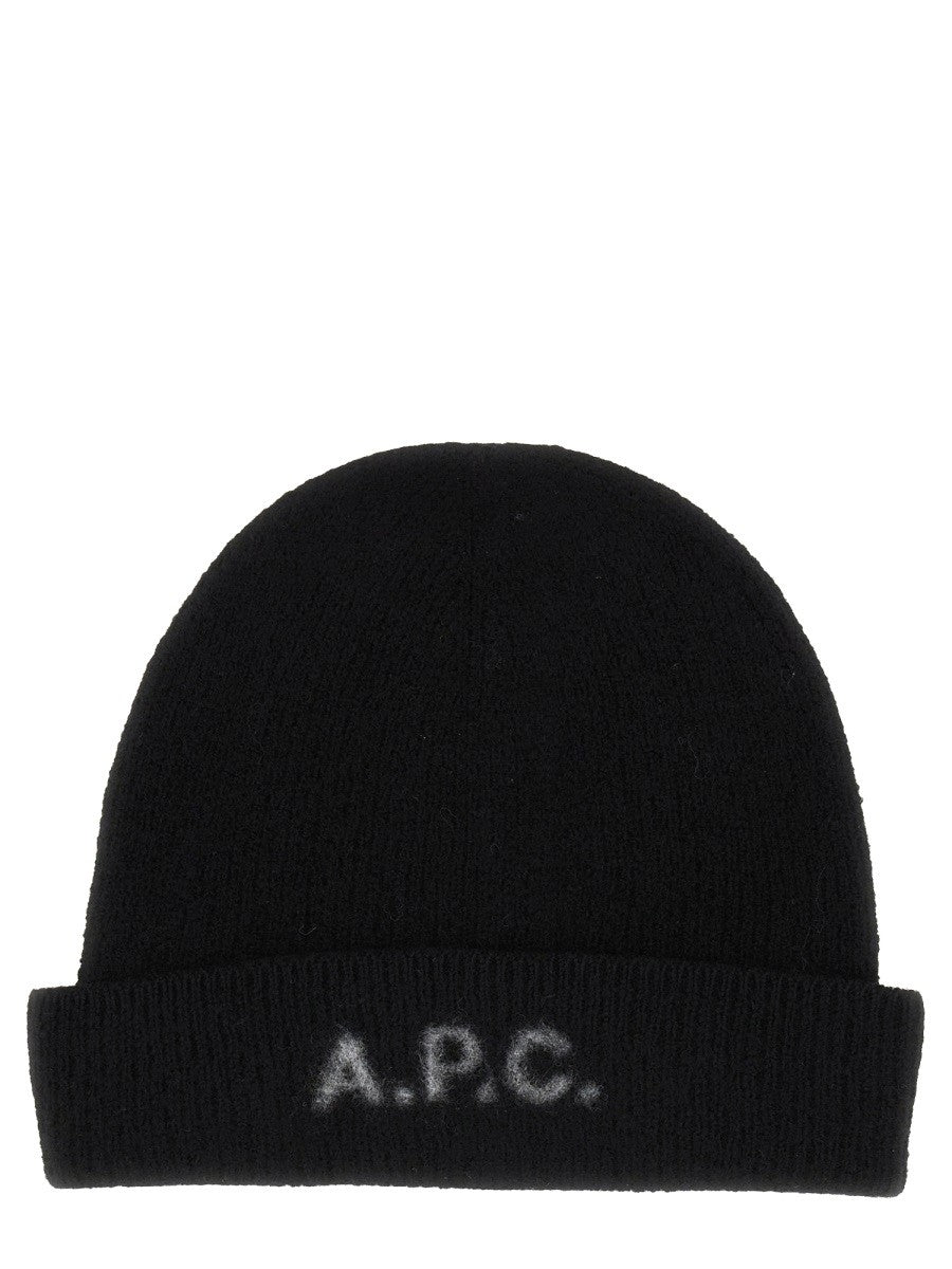 A.P.C Unisex Berretto in Lana Con Black