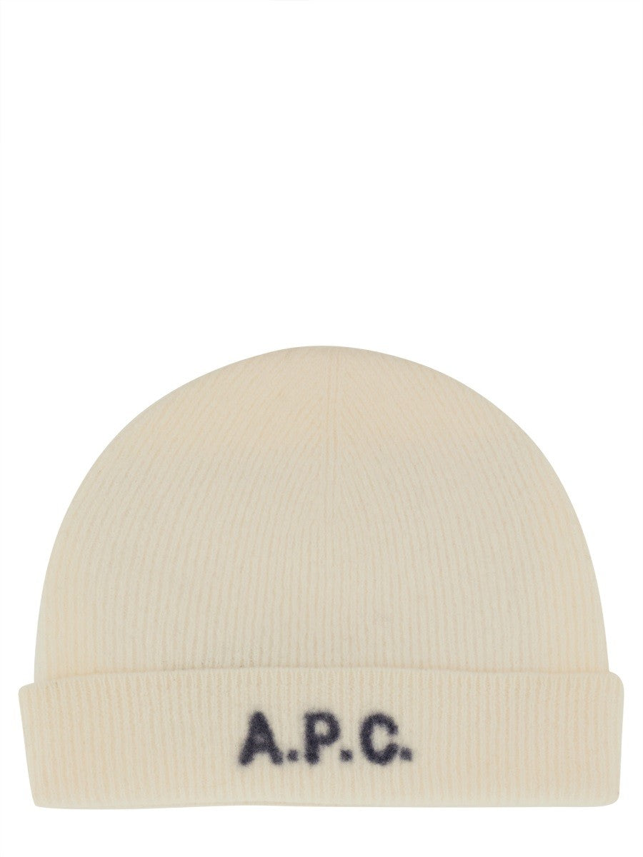 A.P.C Unisex Berretto in Lana Con White