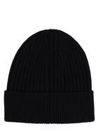 Moncler Grenoble Men's Wool Beanie with Patch Black