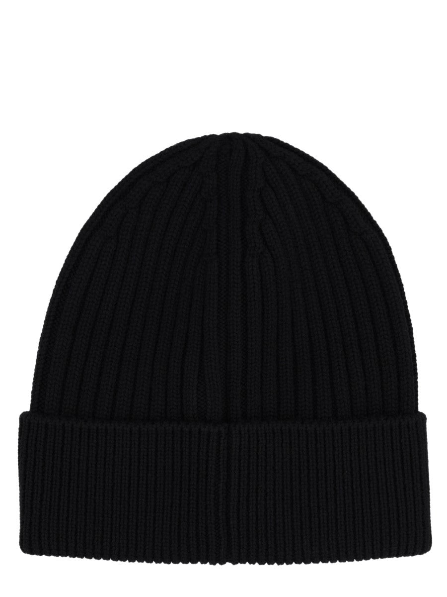 Moncler Grenoble Men's Wool Beanie with Patch Black