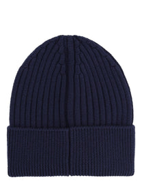Moncler Grenoble Men's Wool Beanie with Patch Blue