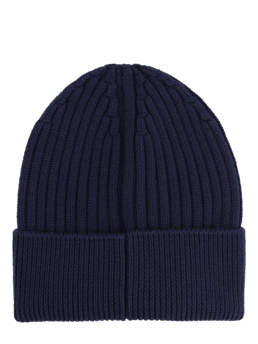 Moncler Grenoble Men's Wool Beanie with Patch Blue