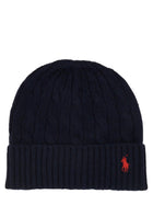 Polo Ralph Lauren Women's Wool Cashmere Cable-Knit Beanie Blue