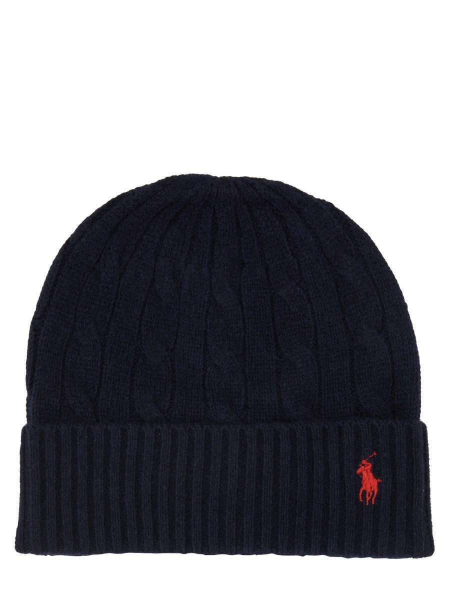 Polo Ralph Lauren Women's Wool Cashmere Cable-Knit Beanie Blue