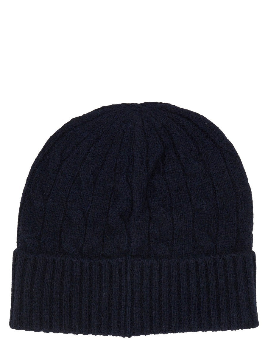 Polo Ralph Lauren Women's Berretto in Lana Cashmere Trecce Blue