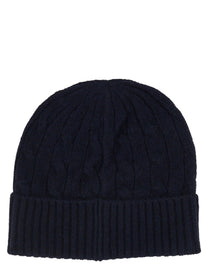 Polo Ralph Lauren Women's Berretto in Lana Cashmere Trecce Blue