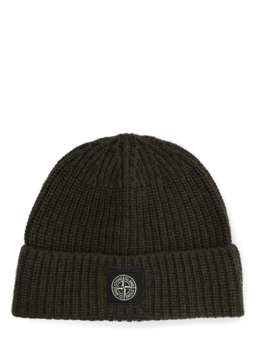 Stone Island Men's Berretto in Lana Vergine Green