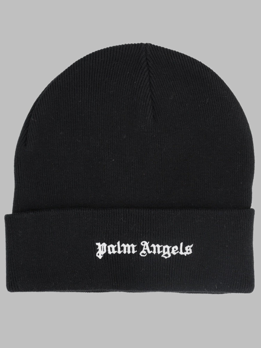 Palm Angels Men's Berretto in Misto Cotone Con Black