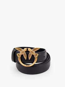 Pinko Women's Berry Leather Belt Black
